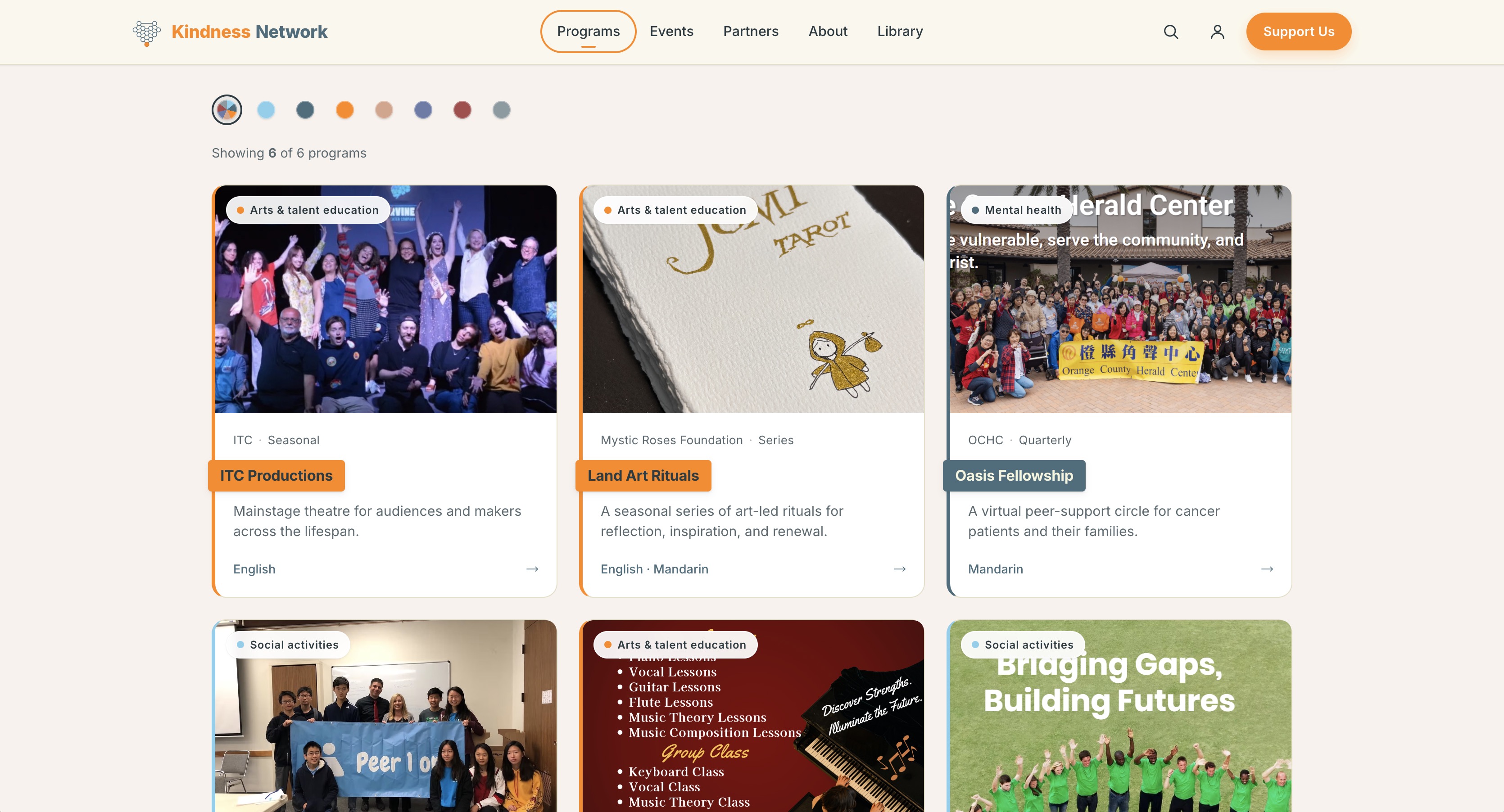 Kindness Network screen